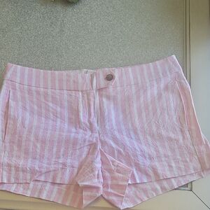 J. CREW Pink and White Striped Shorts Size 4